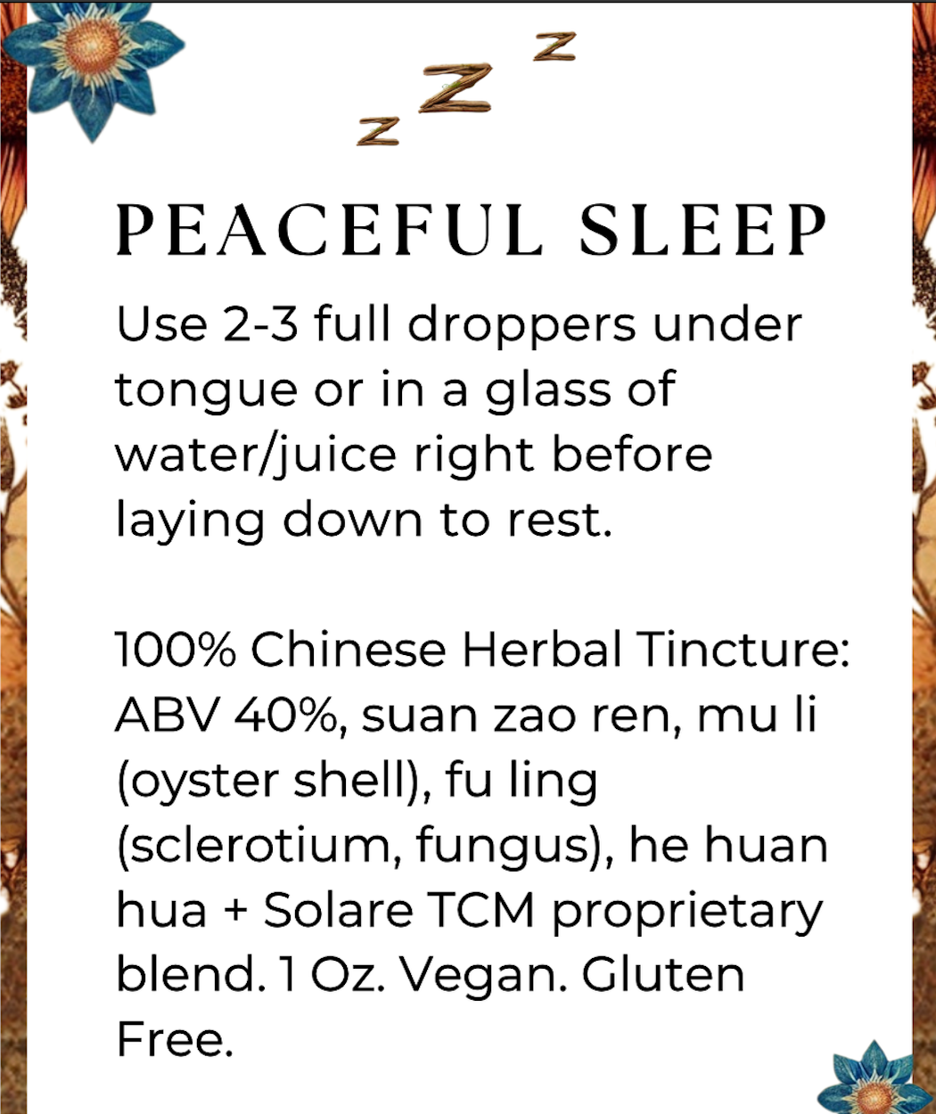 Peaceful Sleep  | Chinese Herbal Tincture